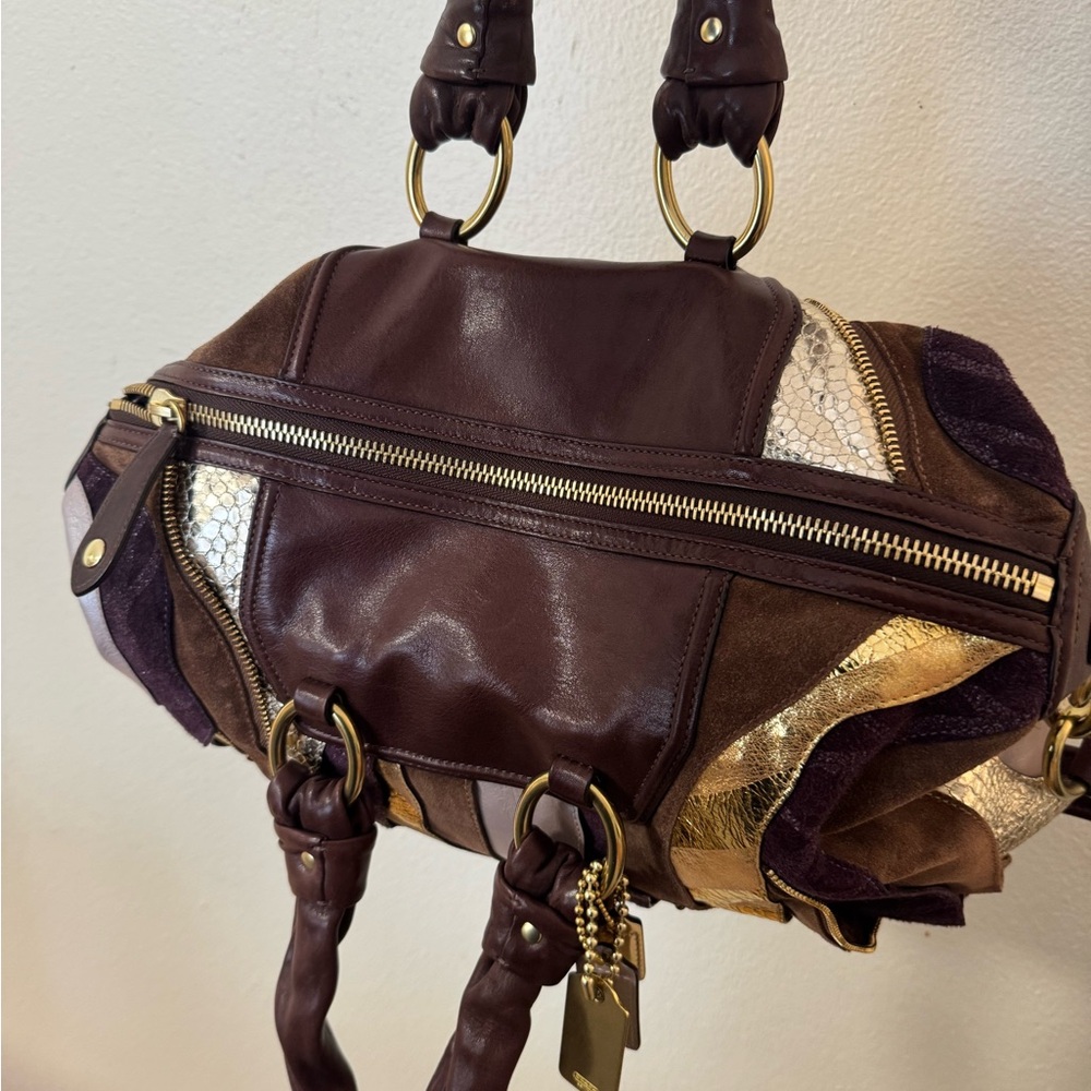SOLD ๐ซ Vintage Coach Limited Edition Metallic Leather Large Sabrina y2k RARE - Picture 8 of 9